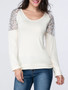 Casual Designed Patchwork Hollow Out Long Sleeve T-Shirt