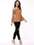 Casual Designed Off Shoulder Plain Bell Long Sleeve T-Shirt