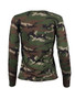 Casual Deep V-Neck Lace-Up Camouflage Long Sleeve T-Shirt
