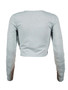 Casual Crew Neck Lace-Up Exposed Navel Plain Plus Size Long Sleeve T-Shirt