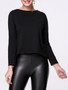 Casual Crew Neck Lace Patchwork Plain Long Sleeve T-Shirt