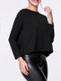 Casual Crew Neck Lace Patchwork Plain Long Sleeve T-Shirt