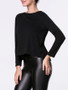 Casual Crew Neck Lace Patchwork Plain Long Sleeve T-Shirt