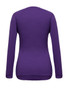 Casual Cowl Neck Diagonal Buttons Plain Long Sleeve T-Shirt