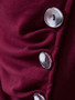 Casual Cowl Neck Diagonal Buttons Plain Long Sleeve T-Shirt