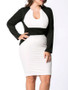 Casual Color Block Long Sleeve Plus Size Bodycon Dress