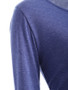 Casual Color Block Asymmetric Hem Round Neck Long Sleeve T-Shirt