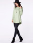 Casual Boat Neck Asymmetric Hem Plain Long Sleeve T-shirt