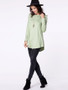 Casual Boat Neck Asymmetric Hem Plain Long Sleeve T-shirt