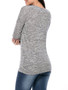 Casual Basic Designed Deep V-Neck Plain Long Sleeve T-Shirt