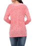Casual Basic Designed Deep V-Neck Plain Long Sleeve T-Shirt
