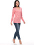 Casual Basic Designed Deep V-Neck Plain Long Sleeve T-Shirt