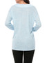 Casual Basic Designed Deep V-Neck Plain Long Sleeve T-Shirt