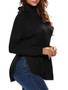 Casual Band Collar Side-Vented Zips Plus Size Sweater