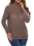 Casual Band Collar Side-Vented Zips Plus Size Sweater