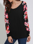 Casual Awesome Designed Round Neck Floral Printed Raglan Long Sleeve T-Shirt