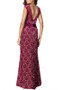 Red Lace Backless Sashes Round Neck Long Sleeve Elegant Maxi Dress