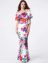 Casual Off Shoulder Flounce Floral Printed Maxi Dress