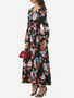Casual Floral Printed Exquisite V Neck Maxi-dress