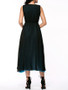 Casual Cowl Neck Color Block Chiffon Swing Maxi Dress