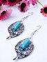 Casual Hollow Out Turquoise Earring