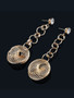 Casual Hollow Out Gold Round Pendant Earring