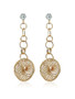 Casual Hollow Out Gold Round Pendant Earring