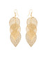 Casual Gold Hollow Out Metal Leaf Earring