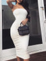 Off Shoulder Strapless Sexy Women Dress Sleeveless Straight Long Bodycon Dress Backless Casual Autumn Party Dress