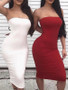 Off Shoulder Strapless Sexy Women Dress Sleeveless Straight Long Bodycon Dress Backless Casual Autumn Party Dress