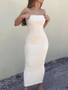 Off Shoulder Strapless Sexy Women Dress Sleeveless Straight Long Bodycon Dress Backless Casual Autumn Party Dress