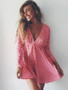 Summer Floral Long Sleeve Evening Party Beach V Neck Sundress Bohemian Beach Dress