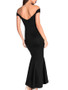 Casual High-Low Mermaid Off Shoulder Plain Evening Dress