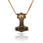 Thor's Hammer Norse Stainless Steel Or Gold-Tone 21.6 " Chain Necklace Unisex