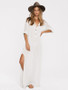 Solid Color Split-side Long Sleeves Maxi Dress