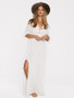 Solid Color Split-side Long Sleeves Maxi Dress