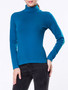 Casual Turtleneck Solid-color Long Sleeve T-shirt