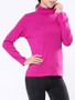 Casual Turtleneck Solid-color Long Sleeve T-shirt