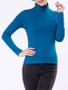 Casual Turtleneck Solid-color Long Sleeve T-shirt