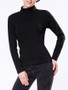 Casual Turtleneck Solid-color Long Sleeve T-shirt