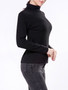 Casual Turtleneck Solid-color Long Sleeve T-shirt