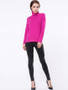 Casual Turtleneck Solid-color Long Sleeve T-shirt