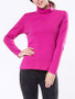 Casual Turtleneck Solid-color Long Sleeve T-shirt