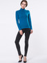 Casual Turtleneck Solid-color Long Sleeve T-shirt