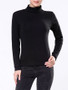 Casual Turtleneck Solid-color Long Sleeve T-shirt