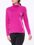 Casual Turtleneck Solid-color Long Sleeve T-shirt