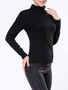 Casual Turtleneck Solid-color Long Sleeve T-shirt