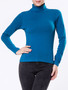 Casual Turtleneck Solid-color Long Sleeve T-shirt