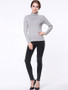 Casual Turtleneck Solid-color Long Sleeve T-shirt