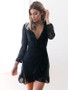 Lace Long Sleeves V-Neck Mini Dress